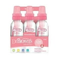 thumbnail image 1 of Dr. Brown's Natural Flow Original Baby Bottle, Pink, 8 Oz, 6 Count, 1 of 7