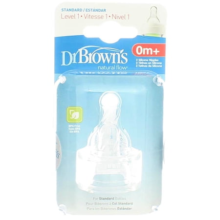 Dr. Brown's Original Nipple, Level 1 (0m+), 2-Pack