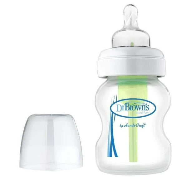 Dr. Brown's Options+ 5 oz. Wide-Neck Glass Baby Bottles, Clear, Single