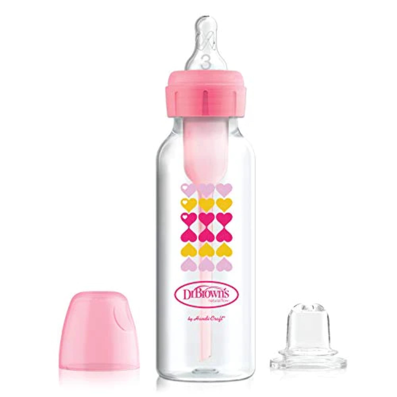Tupperware baby bottles come in two sizes with a few handy accessories.