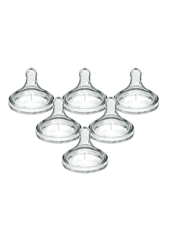 Dr. Brown's Options+ Wide-Neck Baby Bottle Nipple - Level 1, Slow Flow - 6-Pack - 0m+