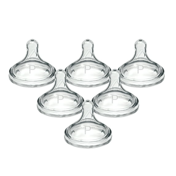 Dr. Brown's Options+ Wide-Neck Baby Bottle Nipple - Preemie, Slowest Flow - 6-Pack - 0m+