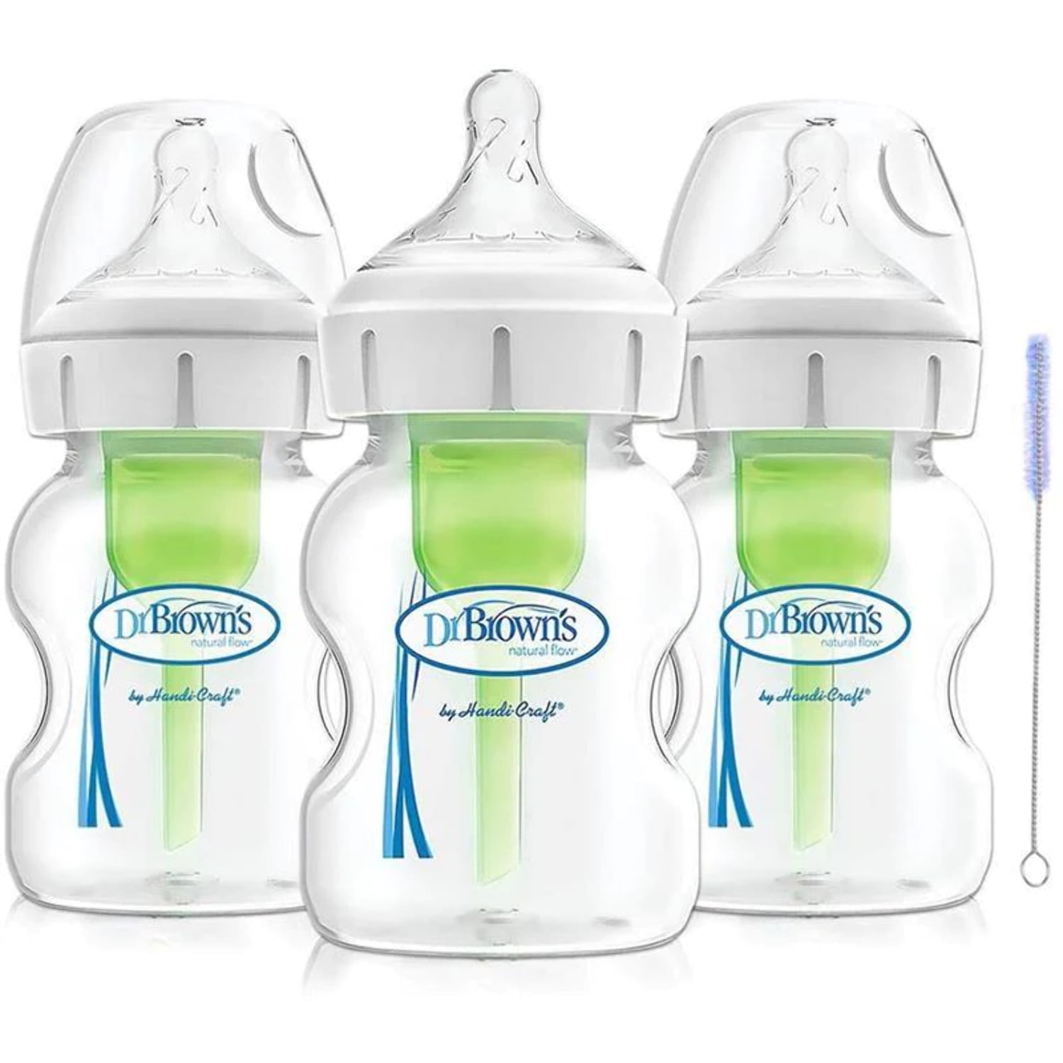 Dr. Brown's Options+ Wide-Neck Glass Baby Bottles, 5 Ounce, 3Count