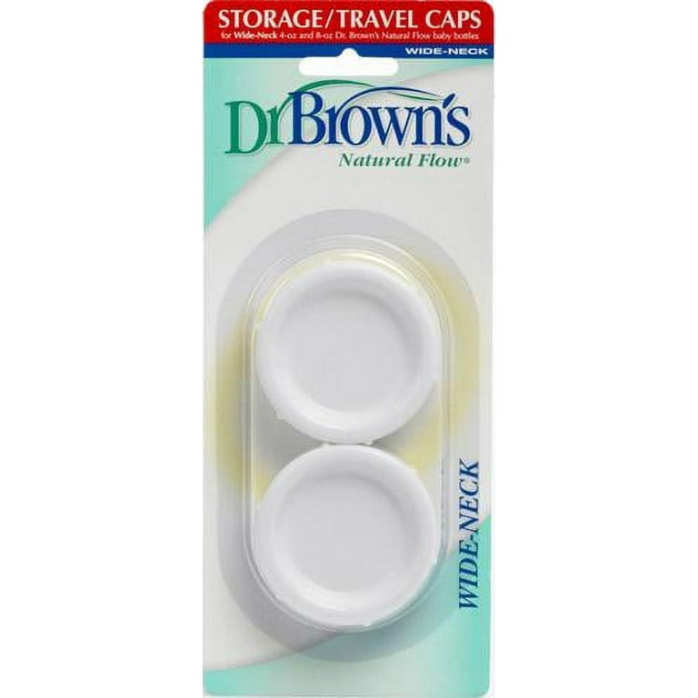 Dr Browns Natural Flow Wide Neck Travel Caps - 2 count