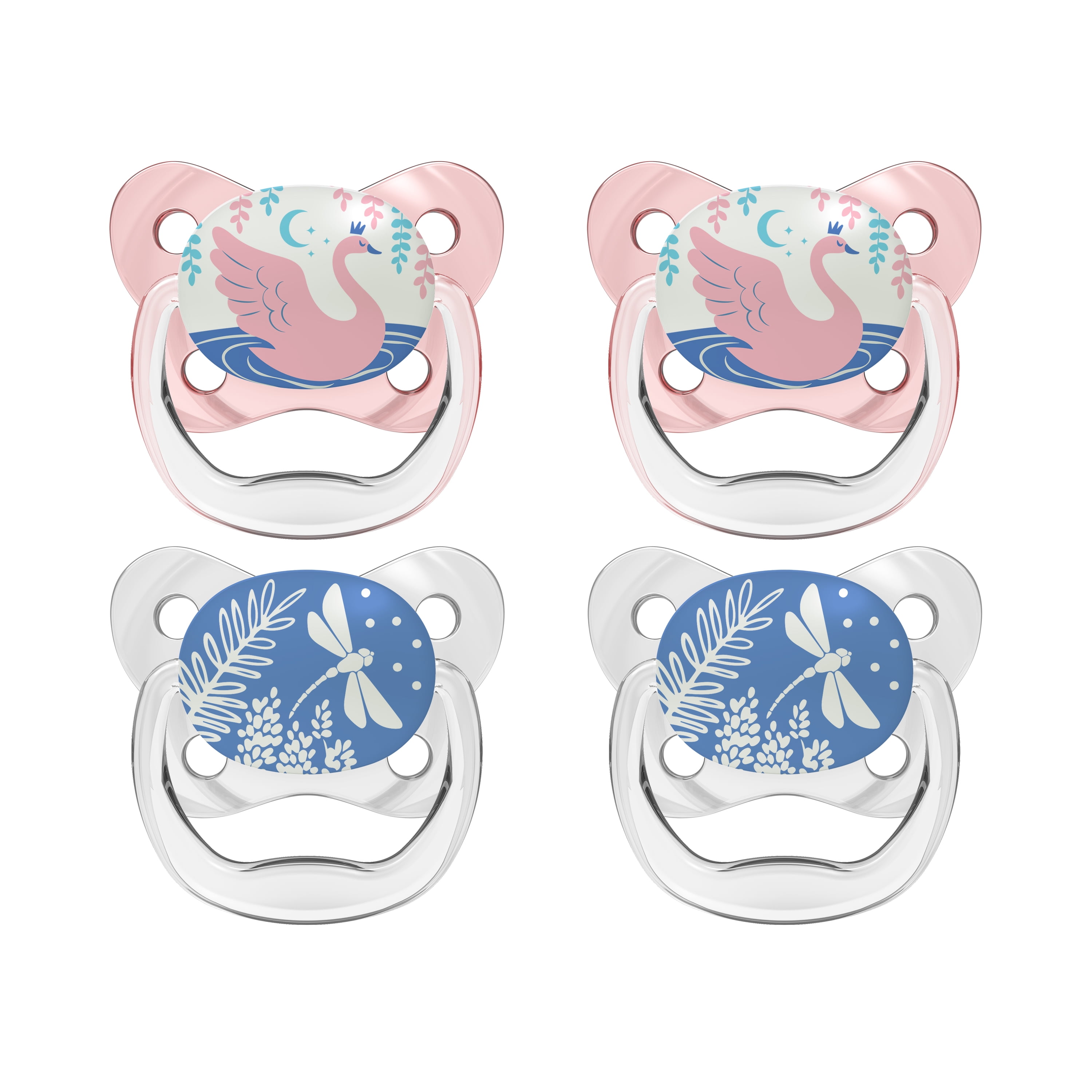 Dr. Brown's PreVent Orthodontic Pacifier Pink GlowintheDark 4pk