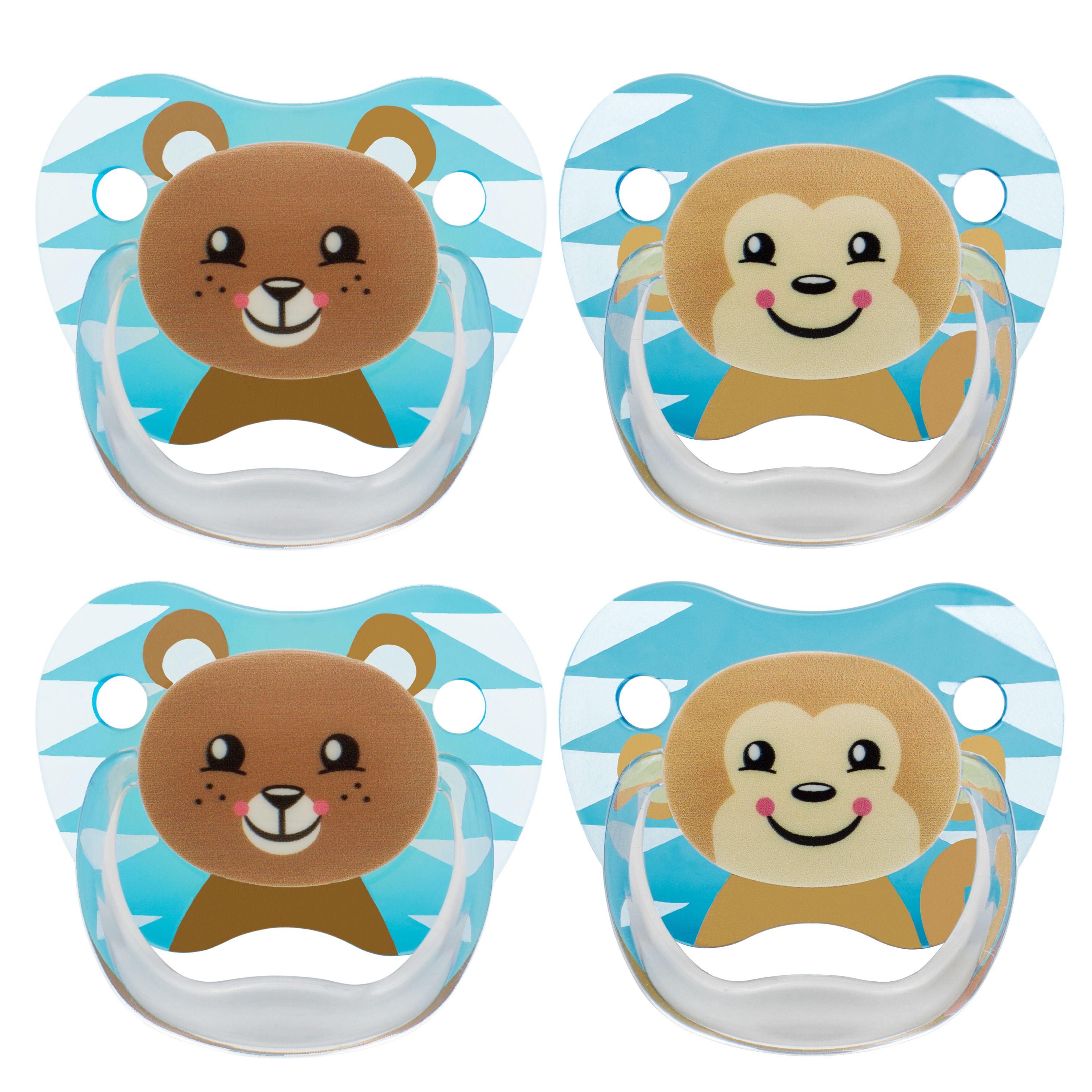 Dr. Brown's PreVent Pacifier, Stage 2 (612m), Animal Faces Blue, 4