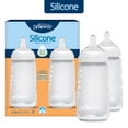 thumbnail image 1 of Dr. Brown's Silicone Baby Bottle, Designed to Reduce Colic, 9 oz, Level 2 Medium Flow, White, 2-Pack, 1 of 10