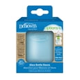 thumbnail image 1 of Dr. Brown's Options+ Wide-Neck Glass Baby Bottle Sleeve, 100% Silicone, Blue, BPA Free, 5 oz, 1 pack, 1 of 8
