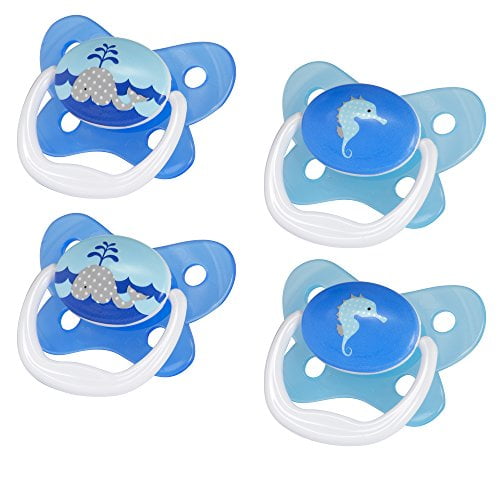 Dr. Brown's Stage 1 PreVent Butterfly Pacifier, Blue, 4 Ct