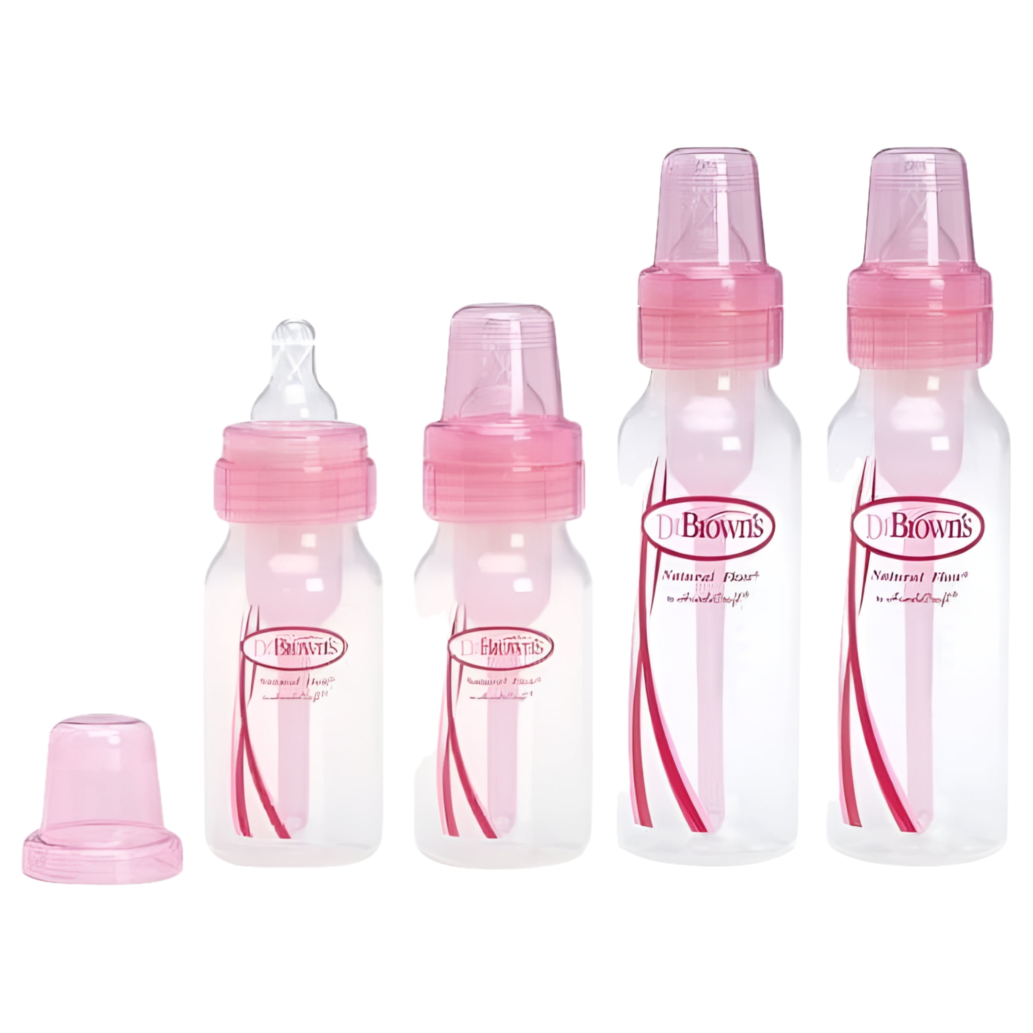DR. BROWN'S Dr. Browns Pink Bottles 4 Pack (2 - 8 oz bottles) and (2 - 4 oz bottles)
