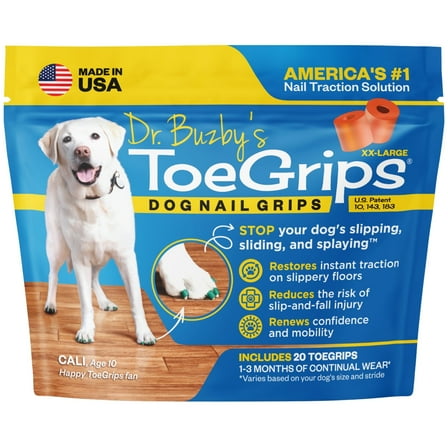 Dr Buzby's XXLarge ToeGrips for Dogs - Instant Traction on Wood/Hardwood Floors -1 Pack (20 Grips)