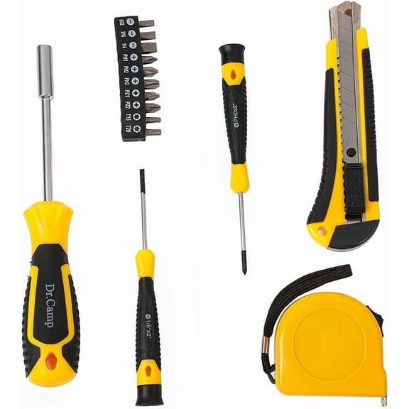 Dr. Camp Multi-Tool Kit, 13 Pieces, Includes Screwdrivers, Utility Knife, Tape Measure