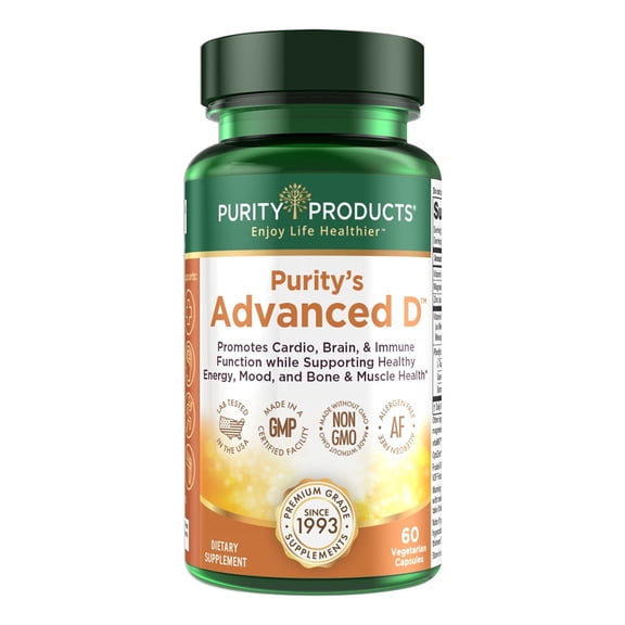 Advanced D - Purity Products - Vitamin D3 - 5,000 IU, 60 Ct Veggie Caps