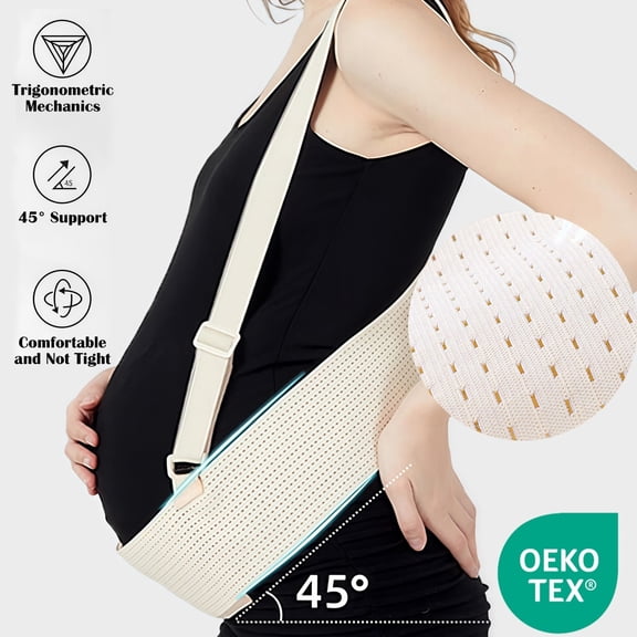 Dr.Cherwish Maternity Belly Bands for Pregnant Women - Adjustable Back & Pelvic Support, All Gestation Stages, Beige(Belly Band & Panties & Compression Socks)