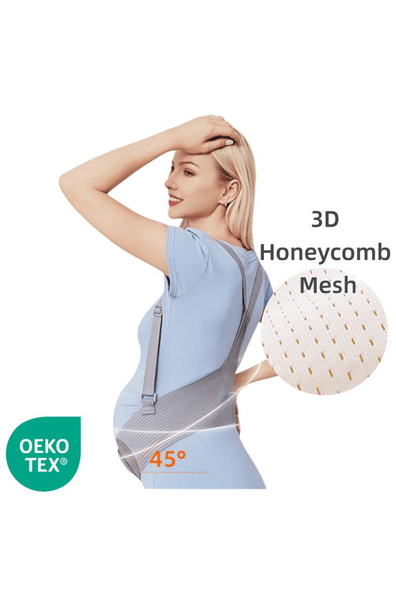 Maternity Belly Bands for Pregnant Women - Adjustable Straps, Breathable Soft Fabric, Back/Pelvic/Waist Support, Relieves Pregnancy Discomfort, Gray
