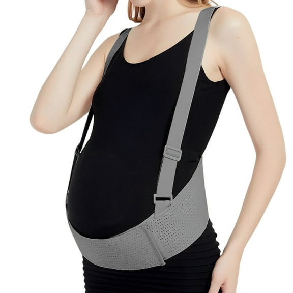 Dr.Cherwish Pregnancy Belly Support Band, Adjustable Back/Waist Support, Breathable Elastic Material, Relieves Back Pain & Discomfort, Gray