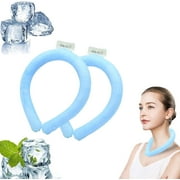 Dr Chilly Ice Ring, Neck Cooling Tube, Ice Ring Neck Cooler Freezes in Tap Water, Neck Cooling Wraps,Reusable Ice Neck Ring Wearable Body Cooling Products for Summer Heat (Blue, 1pc)