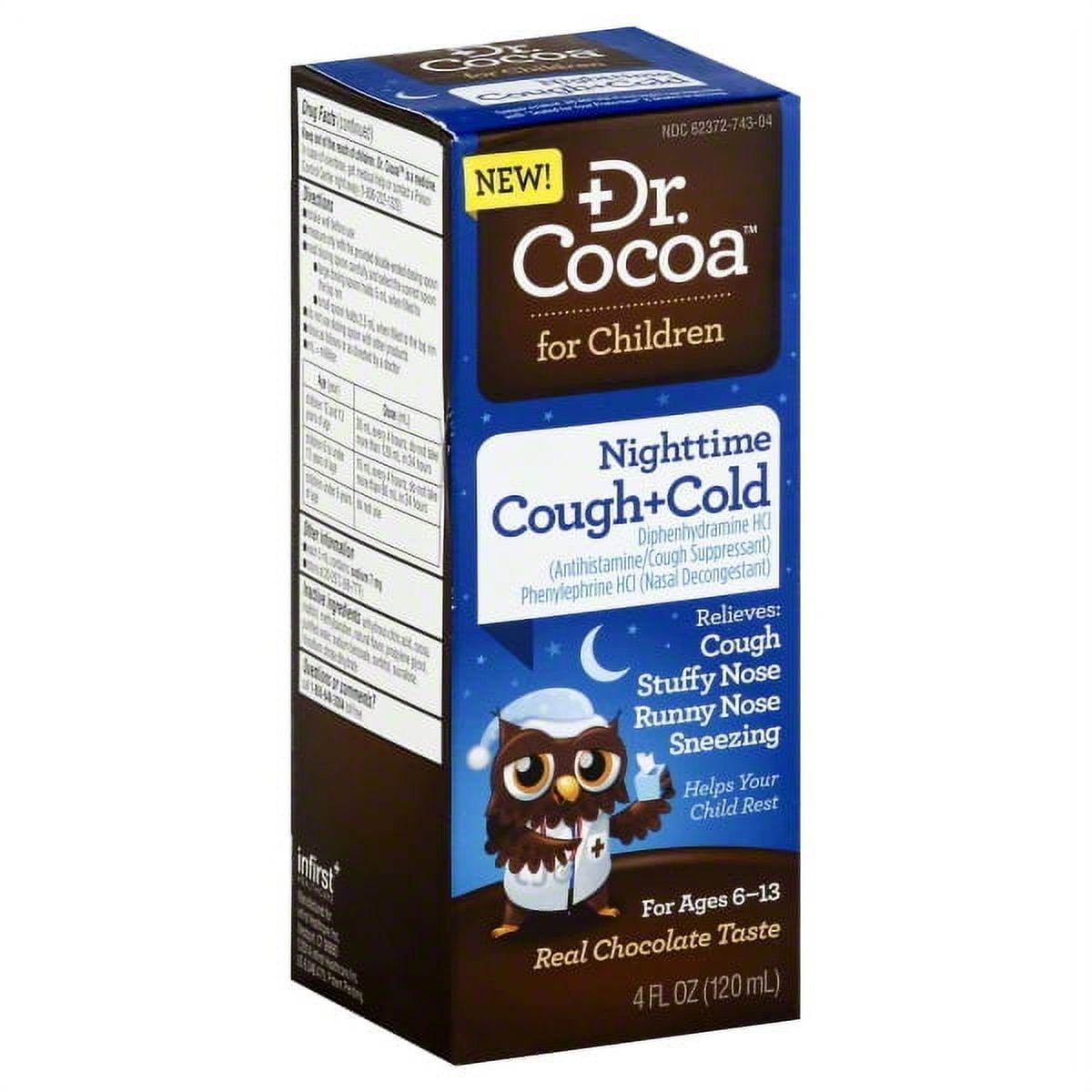 Dr. Cocoa Nighttime Cough & Cold Medication, Chocolate 4 oz