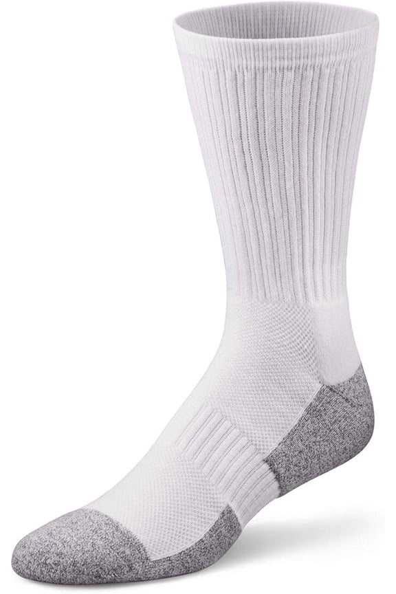 Crew Diabetic Socks, White, Small