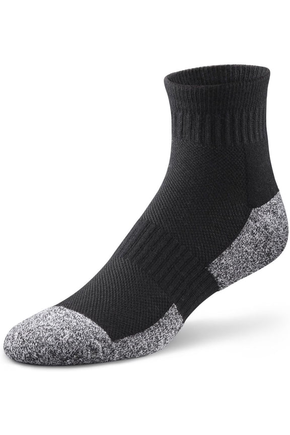 Diabetic Ankle Socks for Men and Women, Non-Binding and Breathable (1 Pair) - Small, Black