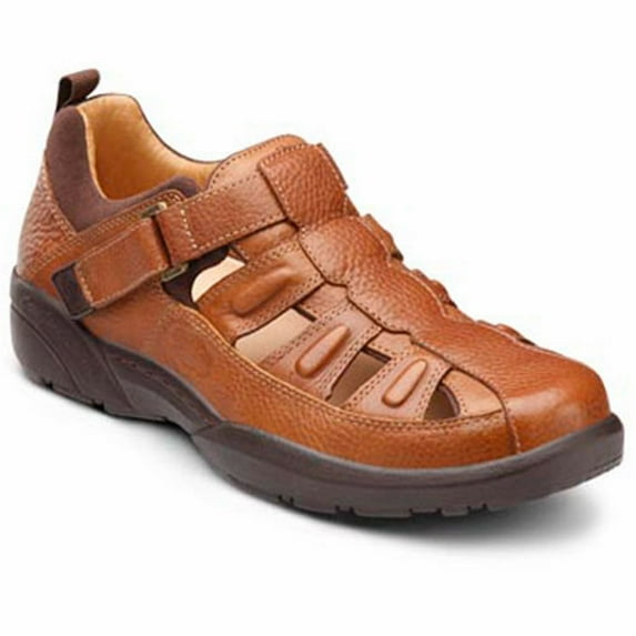 Dr. Comfort Fisherman Men's Sandal: 14 Wide (E/2E) Chestnut Velcro