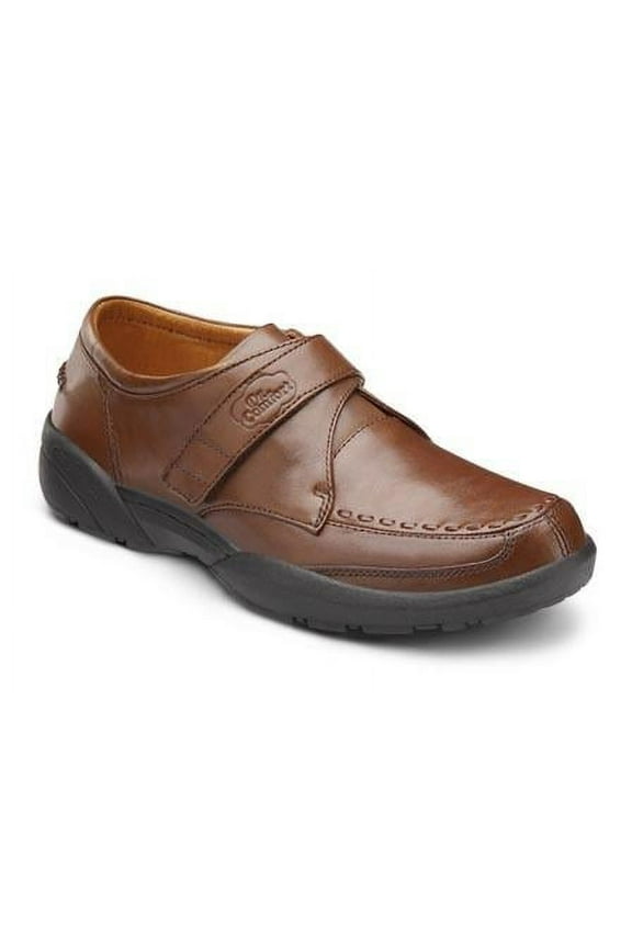 Frank Men's Therapeutic Diabetic Extra Depth Dress Shoe: Bark 8.5 Wide (E/2E) Velcro