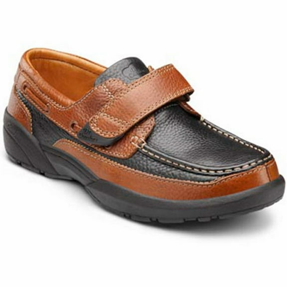 Dr. Comfort Mike Men's Casual Shoe: 10 Medium (B/D) Chestnut/Black Velcro