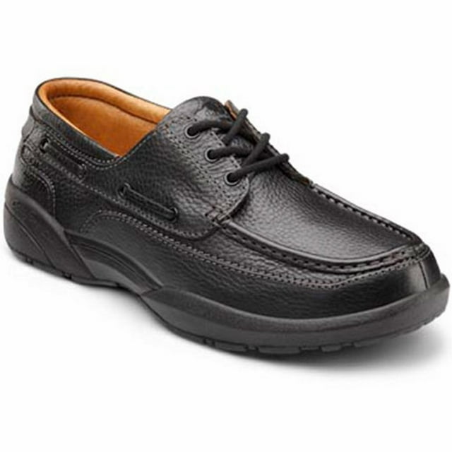 Dr. Comfort Patrick Men's Boat Shoe: 11.5 X-Wide (3E/4E) Black Lace