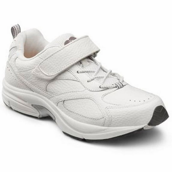 Dr. Comfort Winner Men's Athletic Shoe: 9 Medium (B/D) White Elastic Lace w/Strap