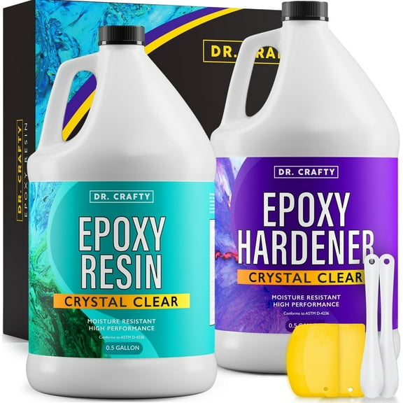 Dr Crafty - Epoxy Resin - Art Resin Epoxy Clear 2 Part Epoxy Resin - Countertop Epoxy Wood Epoxy Resin Kit
