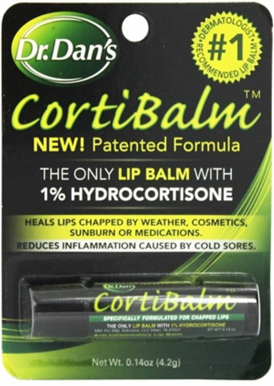 Dr. Dan's CortiBalm Lip Balm Hypoallergenic Cool Sore Relief, 14 Oz, 5 Pack