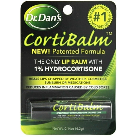 Dr. Dan's CortiBalm Lip Balm Hypoallergenic Cool Sore Relief, 14 Oz, 5 Pack