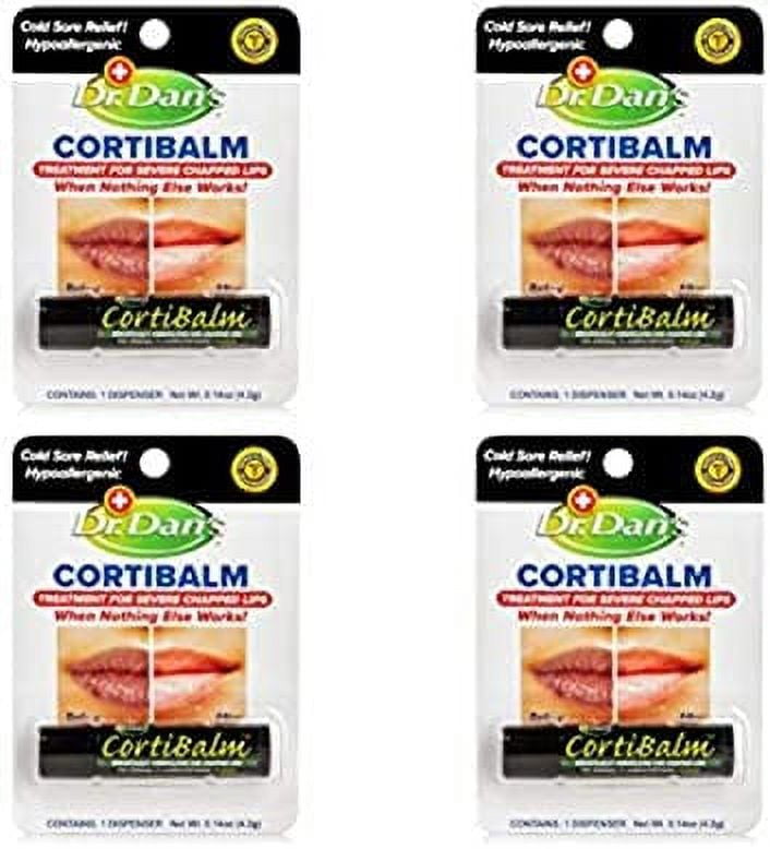 Dr. Dan's Cortibalm 4 Pack for Dry Cracked Lips Healing Lip Balm