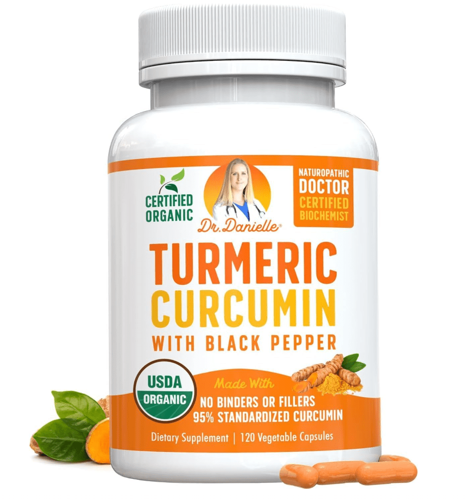 Dr. Danielle USDA Organic Turmeric Curcumin Supplement 2000mg with ...
