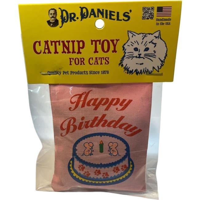 Dr. Daniels 36092 Happy Birthday 100 Percentage Catnip Filled Cat Toy, Assorted Color