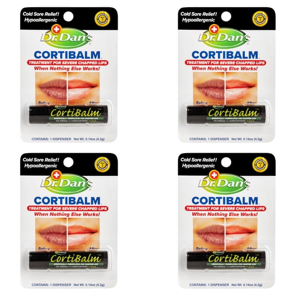 Dr. Dans CortiBalm lip balm, for chapped lips - 0.14 oz- 4 Pack