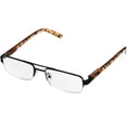 thumbnail image 1 of Dr. Dean Edell DDE/Elite Combo 1/2 Eye Semi Rimless Black Metal Rectangle Plastic Tort Temples and SH +2.50, 1 of 1