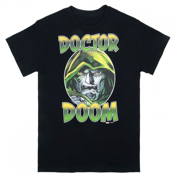 Dr. Doom Face Graphic Print T-Shirt-2XLarge