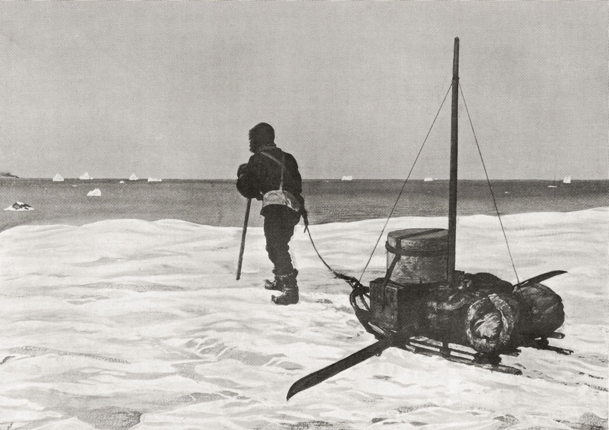 Dr Douglas Mawson Arriving Back Too Late For His Ship The Sy Aurora During His Australasian Antarctic Expedition 1911 - 1913 Sir Douglas Mawson 1882 Canvas Art - Ken Welsh Design Pics (18 x 13)