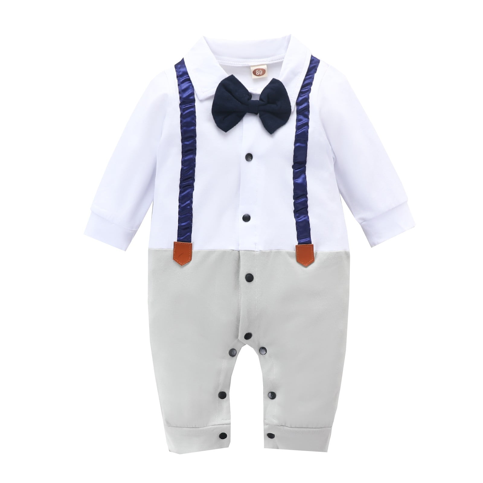 Dr.Eam Baby Boys Rompers Jumpsuit Gentleman Suit Bowtie Romper