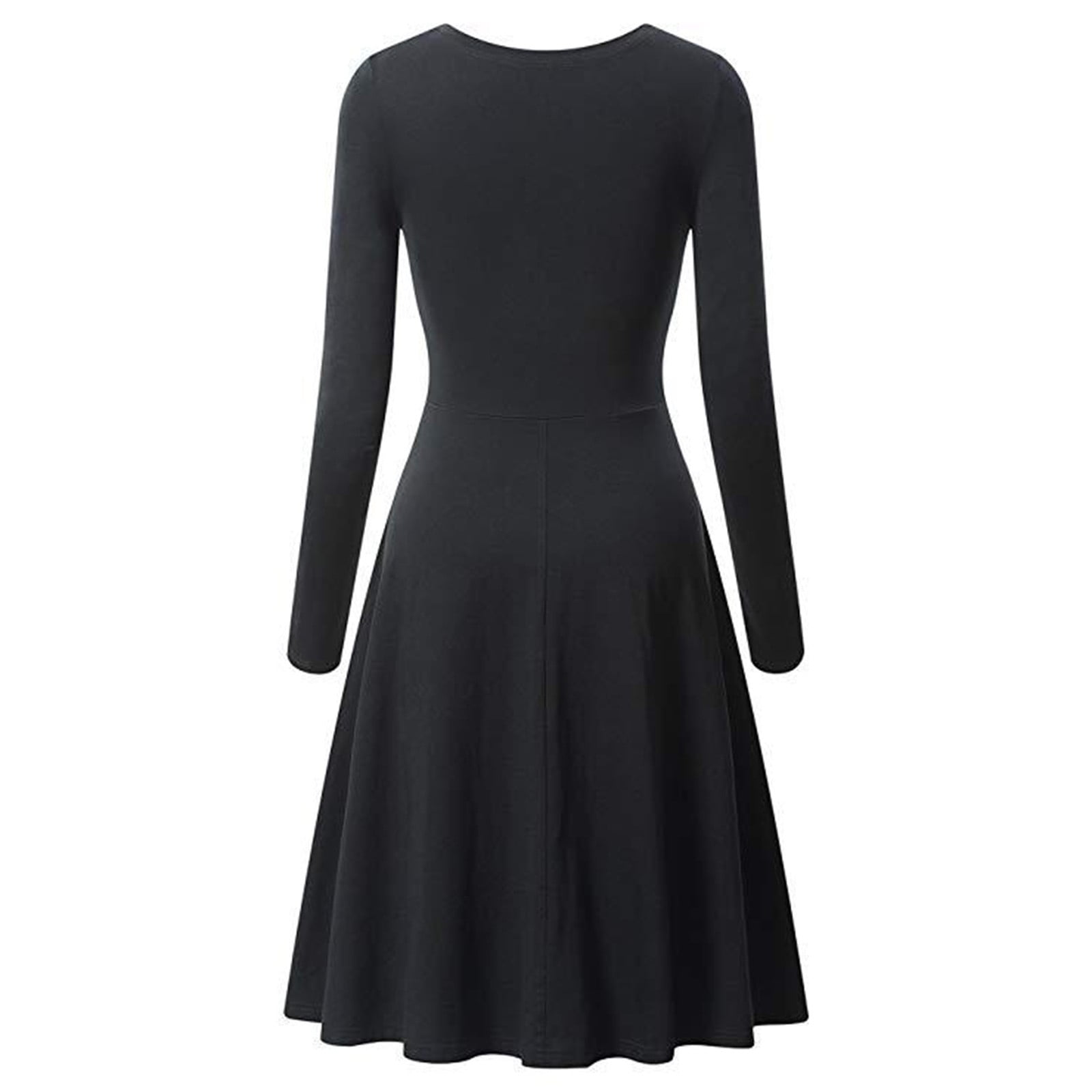 Dr.Eam Dress Polyester Solid Color Party Women Crew Neck Party Dresses