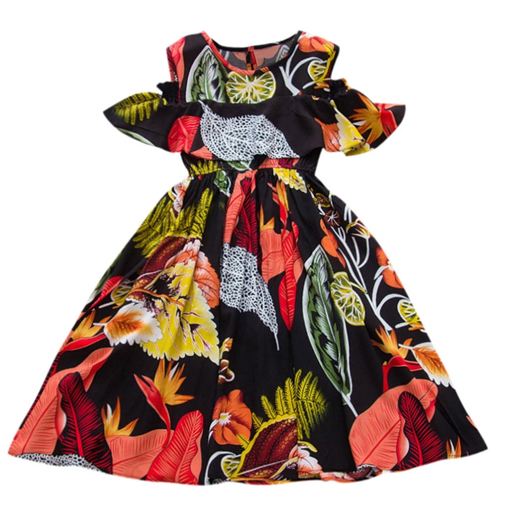 Dr.Eam Fashion Baby Girls Cotton Floral Short Sleeve Dresses Holiday ...
