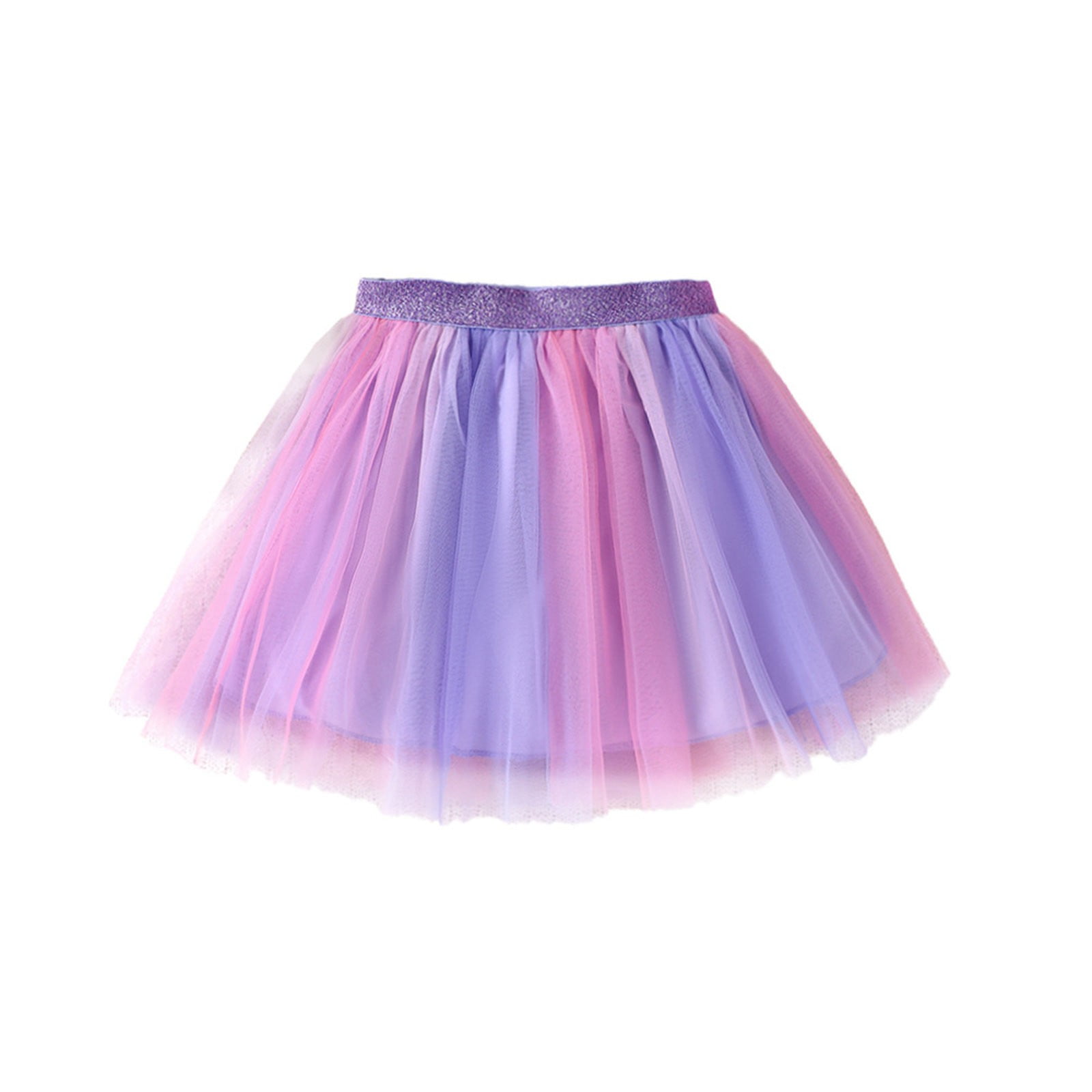 Dr.Eam Little Girls Purple Gradient Print Puffy Princess Skirts Casual ...