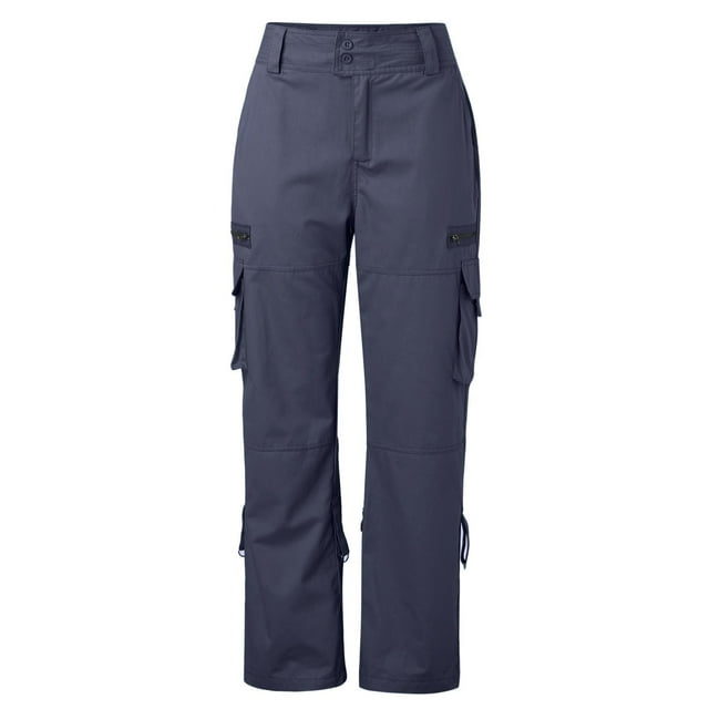 Dr.Eam Women Baggy Flared Cargo Retro French Wide Leg Pocket Casual Loose Straight Leg Work