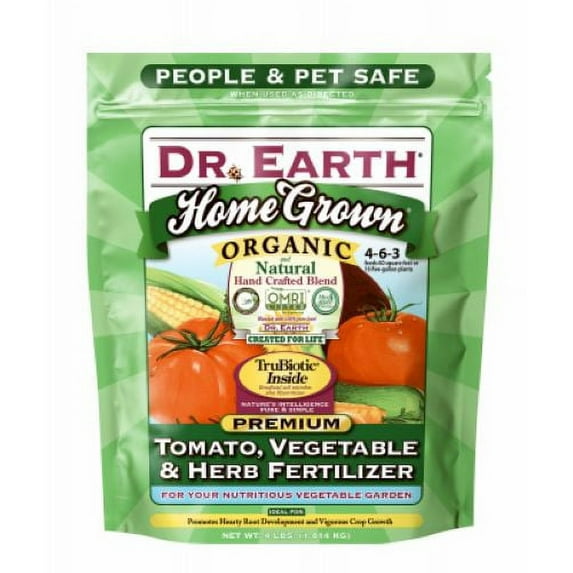 Dr Earth 704P 4 LB Bag of 4-6-3 Organic Tomato Vegetable & Herb Fertilizer - Quantity of 2