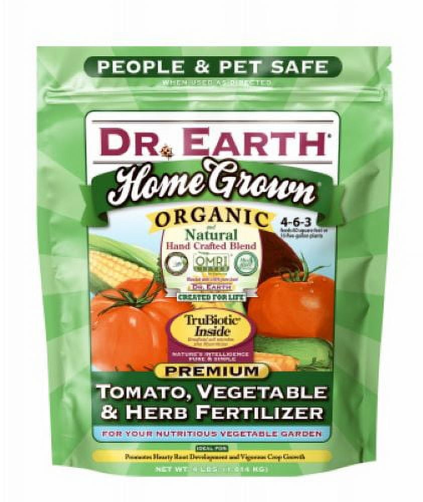 Dr Earth 704P 4 LB Bag of 4-6-3 Organic Tomato Vegetable & Herb Fertilizer - Quantity of 4