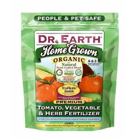 Dr Earth 704P 4 LB Bag of 4-6-3 Organic Tomato Vegetable & Herb Fertilizer - Quantity of 6