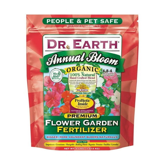 Dr. Earth 705P Organic 6 Flower Garden Fertilizer in Poly Bag, 4-Pound