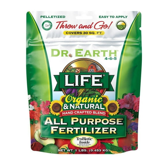 Dr. Earth 71164 Fertilizer Life Organic All Purpose 4-6-5 1 lb