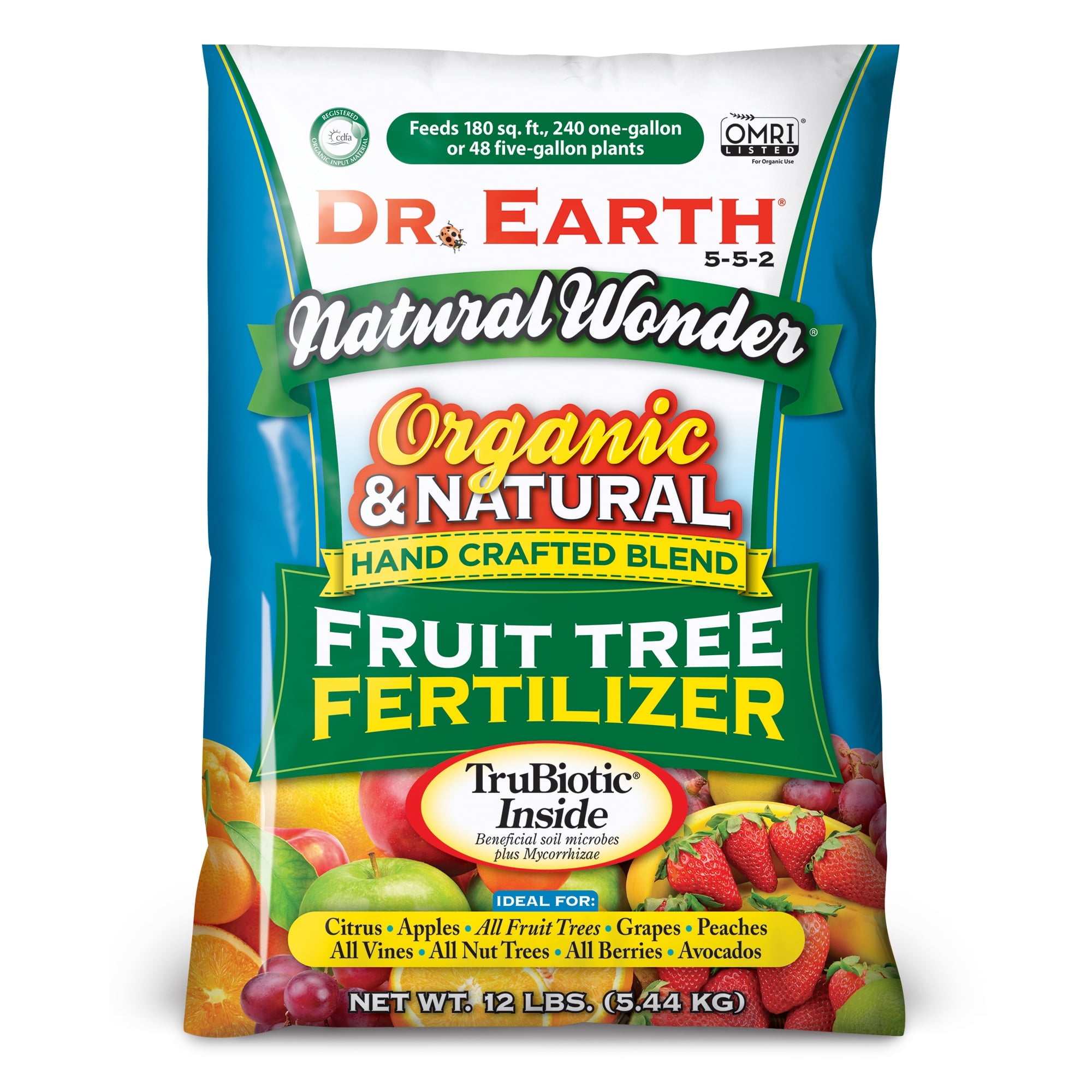 Dr. Earth Natural & Organic Natural Wonder Fruit Tree Food 5-5-2 Fertilizer, 12 lb.